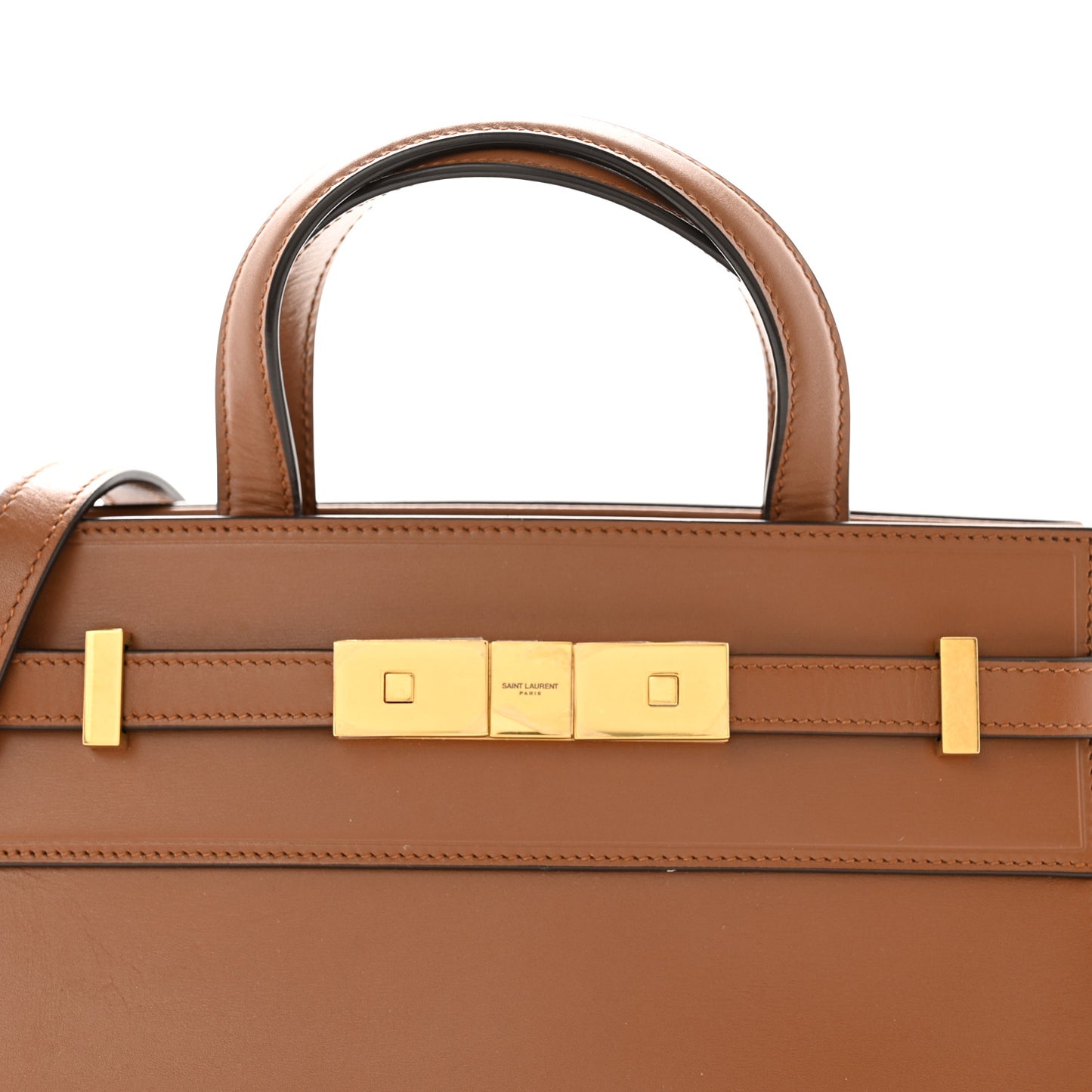 Smooth Calfskin Manhattan Nano Shopper Tote Cognac