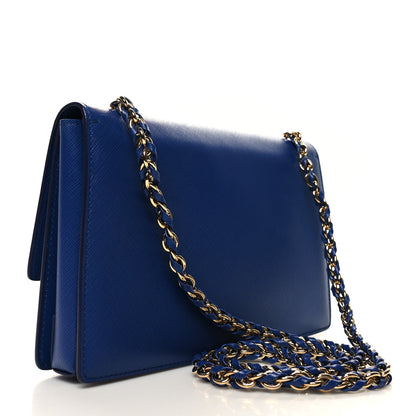 Salvatore Ferragamo Printed Calfskin Ginny Shoulder Bag Blue 3 of 11