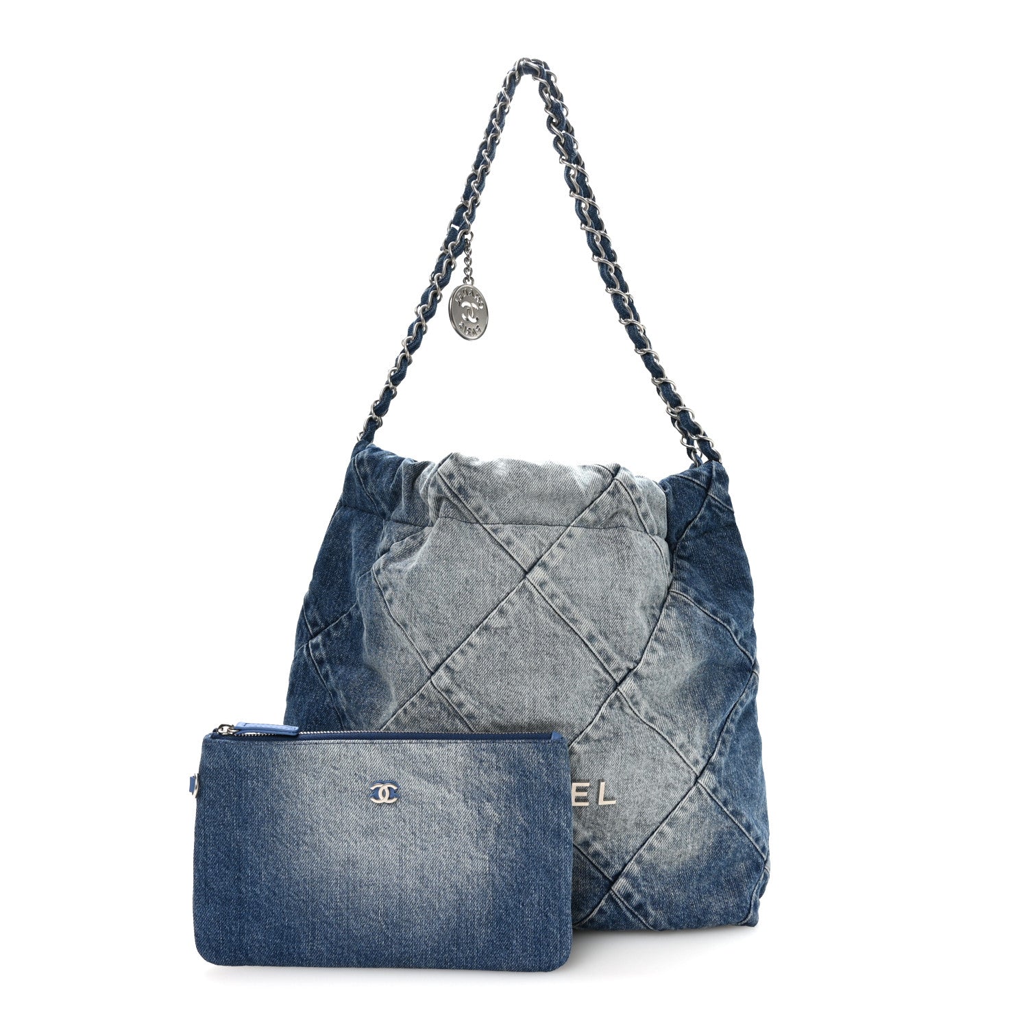 Chanel Denim Quilted Small Chanel 22 Blue 3 of 12