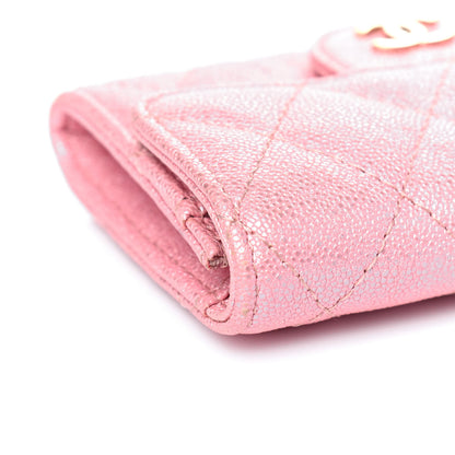 Chanel Iridescent Caviar Quilted Flap Card Holder Rose Pink 9 of 14