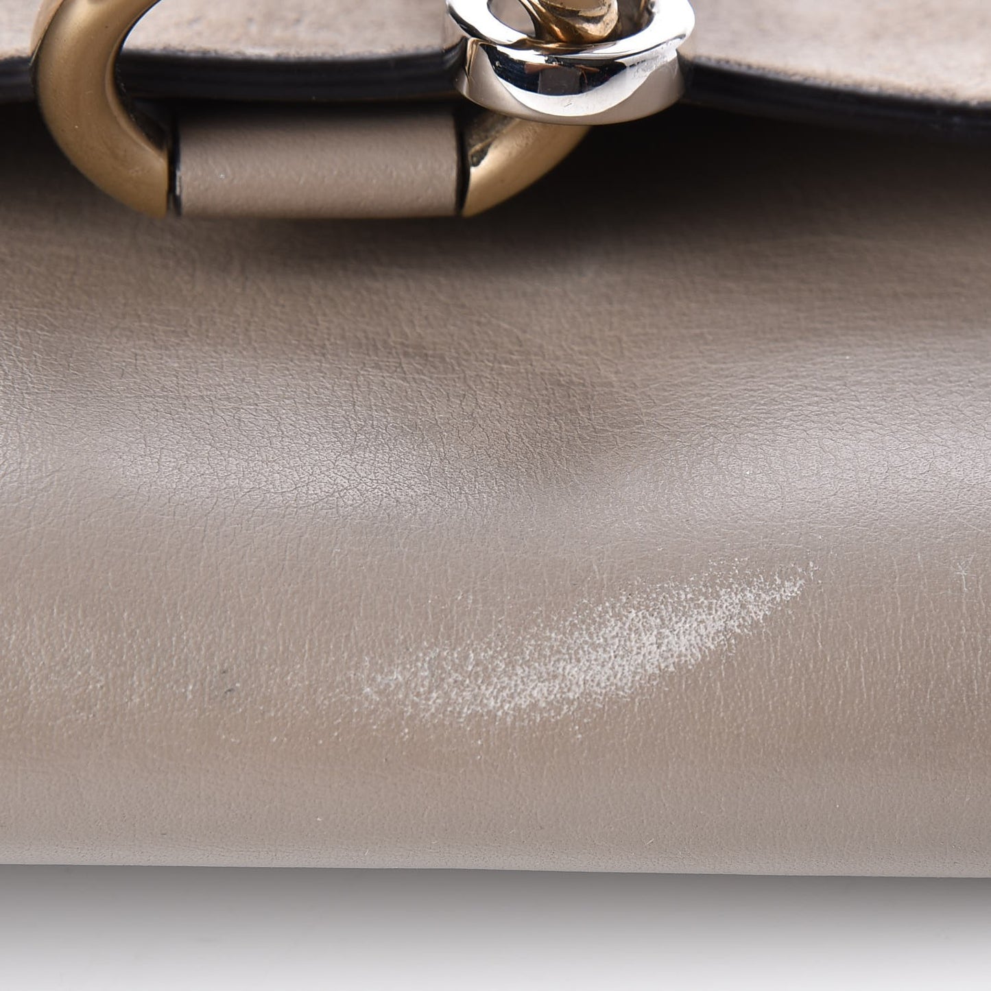 Suede Calfskin Mini Faye Shoulder Bag Motty Grey