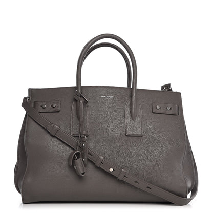 Saint Laurent Grained Calfskin Medium Supple Sac De Jour Kaki Militaire 1 of 11