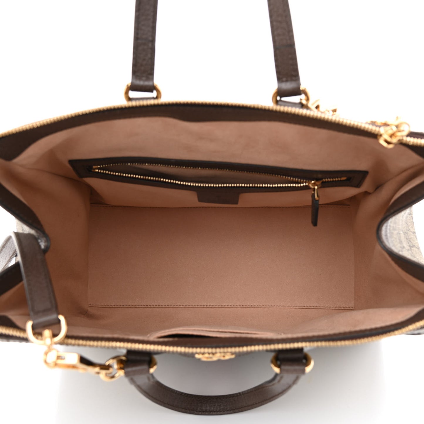 GG Supreme Monogram Web Medium Ophidia Tote Bag Brown