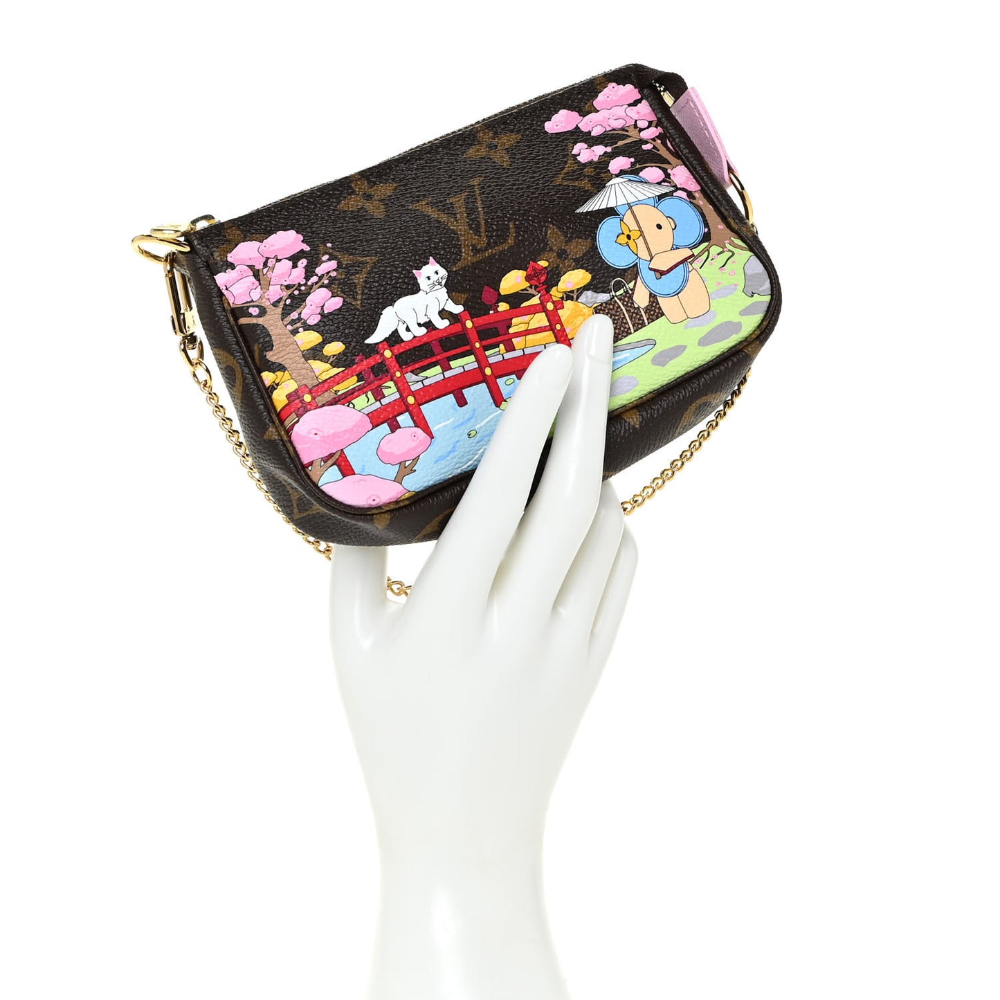 Monogram 2021 Christmas Animation Japanese Garden Mini Pochette Accessories Wisteria Pink
