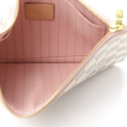 Louis Vuitton Damier Azur Neverfull MM GM Pochette Rose Ballerine 5 of 13