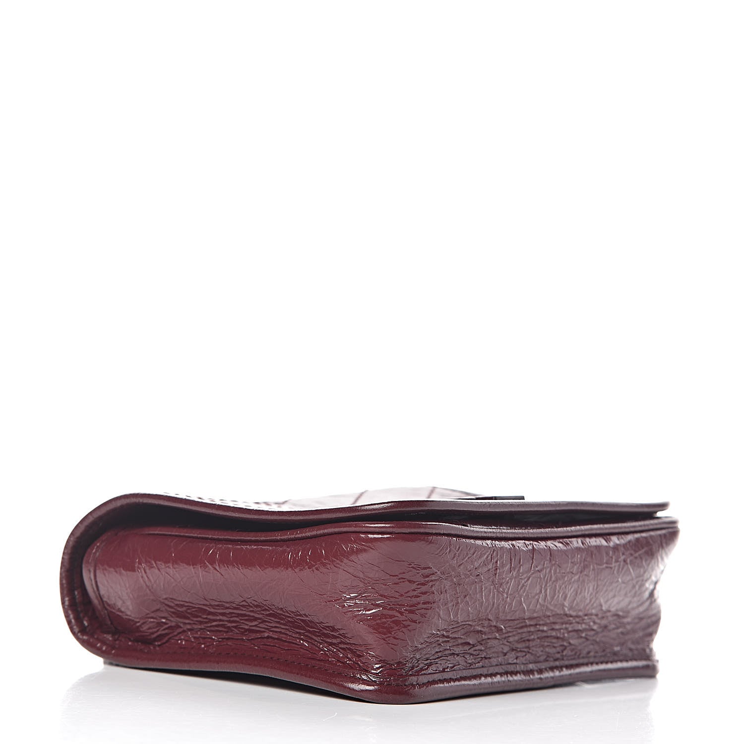Saint Laurent Crinkled Calfskin Matelasse Monogram Niki Chain Wallet Dark Legion Red 4 of 9