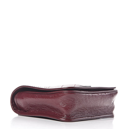 Saint Laurent Crinkled Calfskin Matelasse Monogram Niki Chain Wallet Dark Legion Red 4 of 9