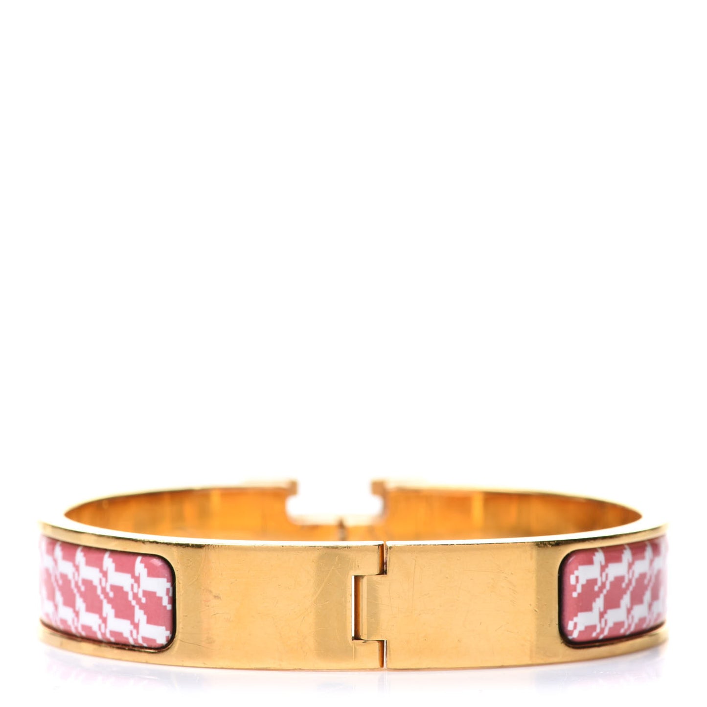 Enamel Cheval Pixel Narrow Clic Clac H Bracelet PM Terre Orange