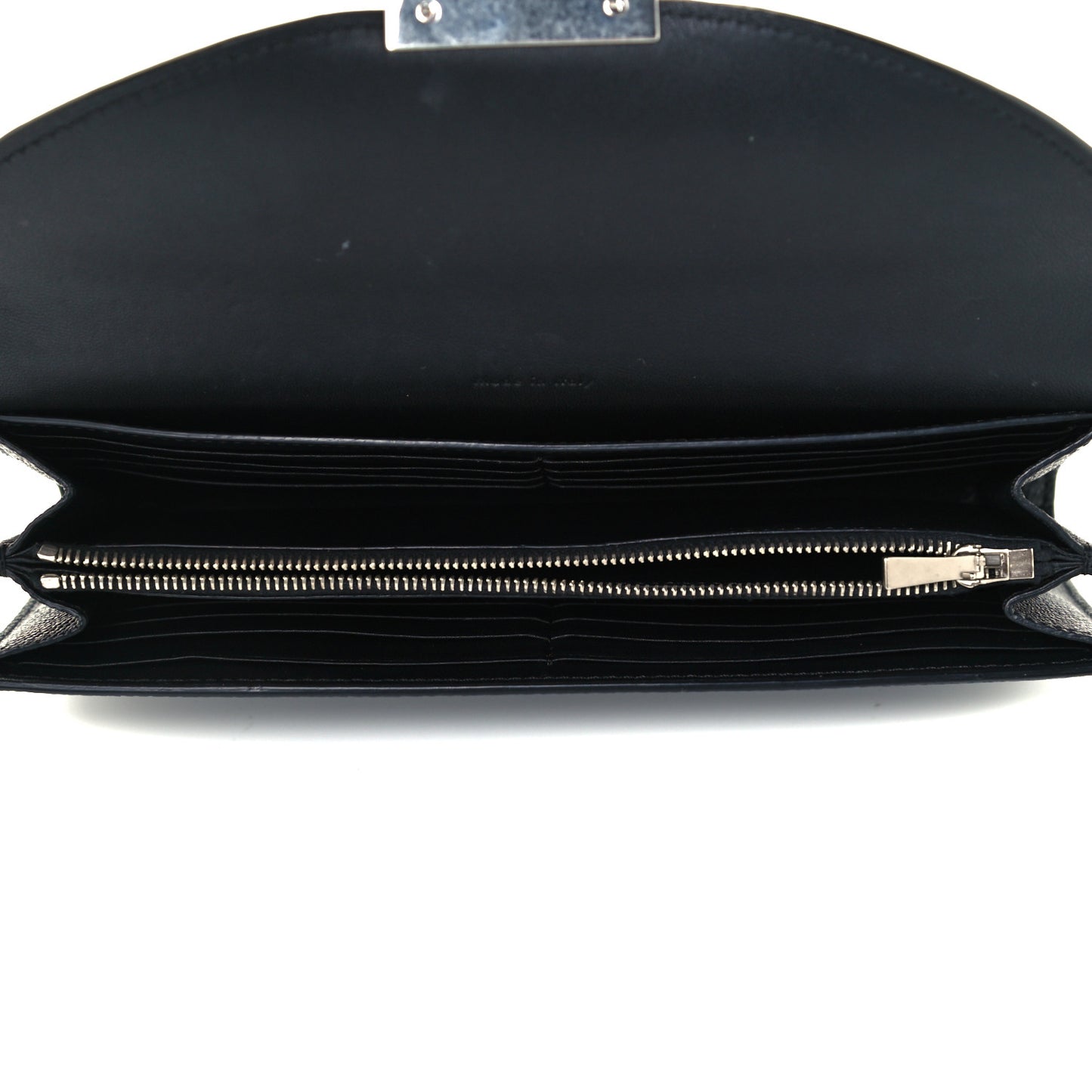 Grained Calfskin Large Trotteur Multifunction Flap Wallet Black