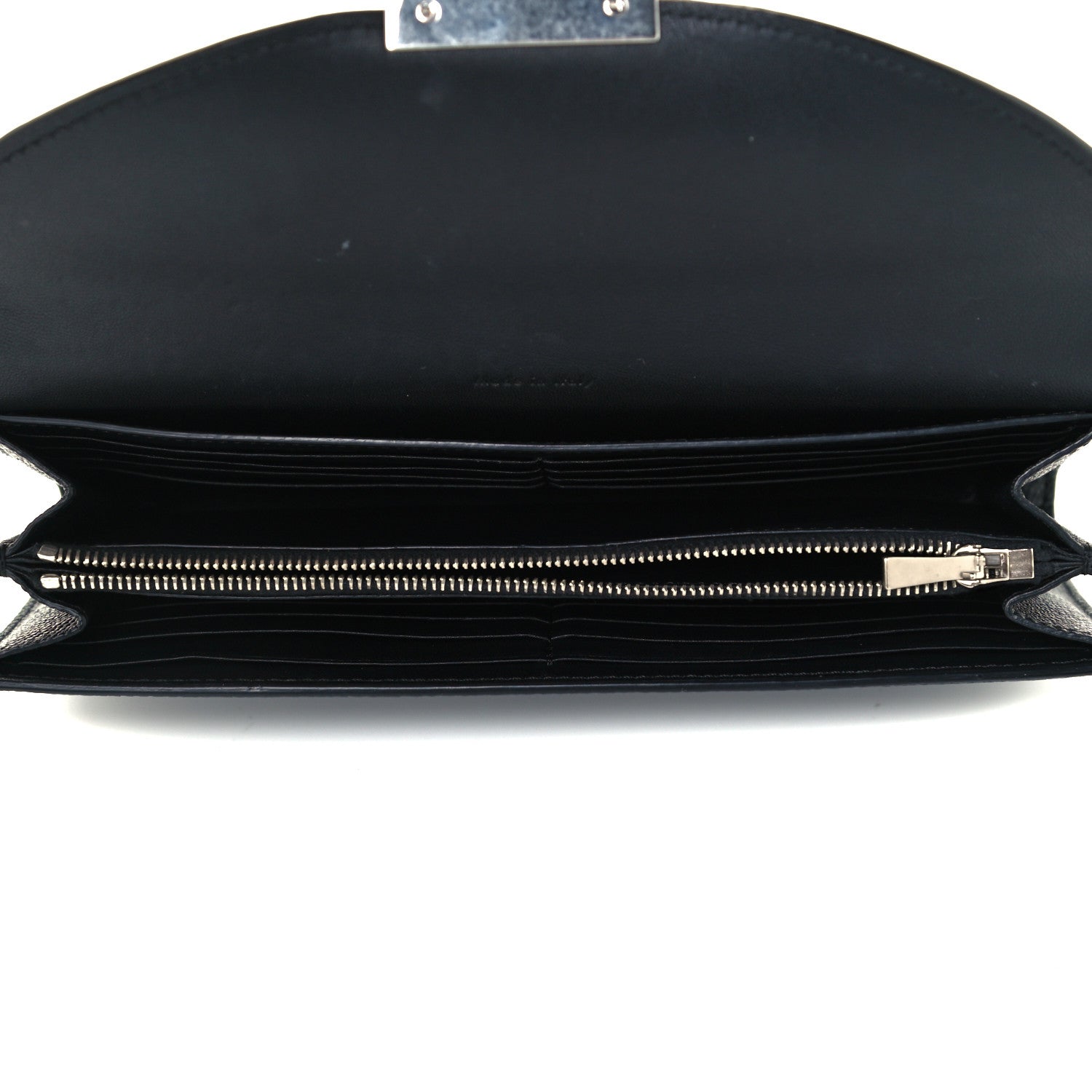 Celine Grained Calfskin Large Trotteur Multifunction Flap Wallet Black 5 of 9