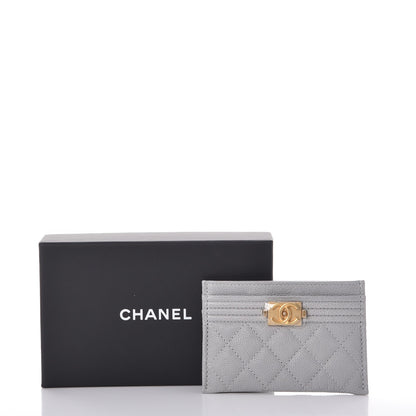 Chanel Caviar Quilted Boy Card Holder Grey 9 of 9