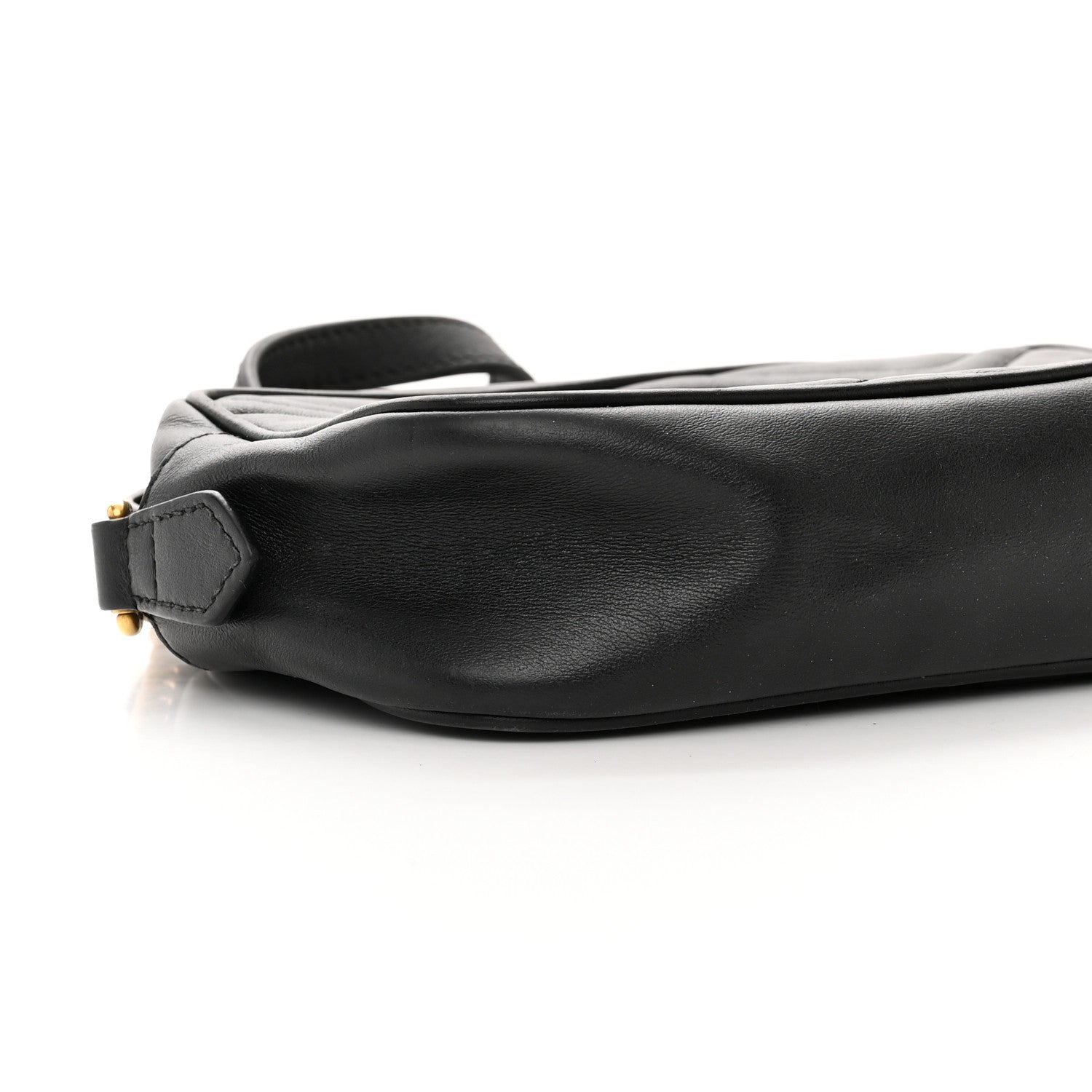 Gucci Calfskin Matelasse Mini GG Marmont Chain Shoulder Bag Black 10 of 18