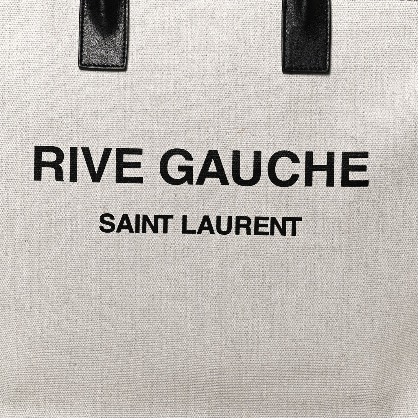 Linen Calfskin Rive Gauche North South Tote Optic White