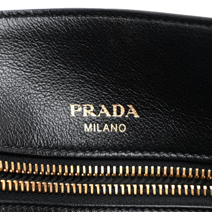 Prada Glace Calfskin Embossed Logo Tote Black 7 of 11