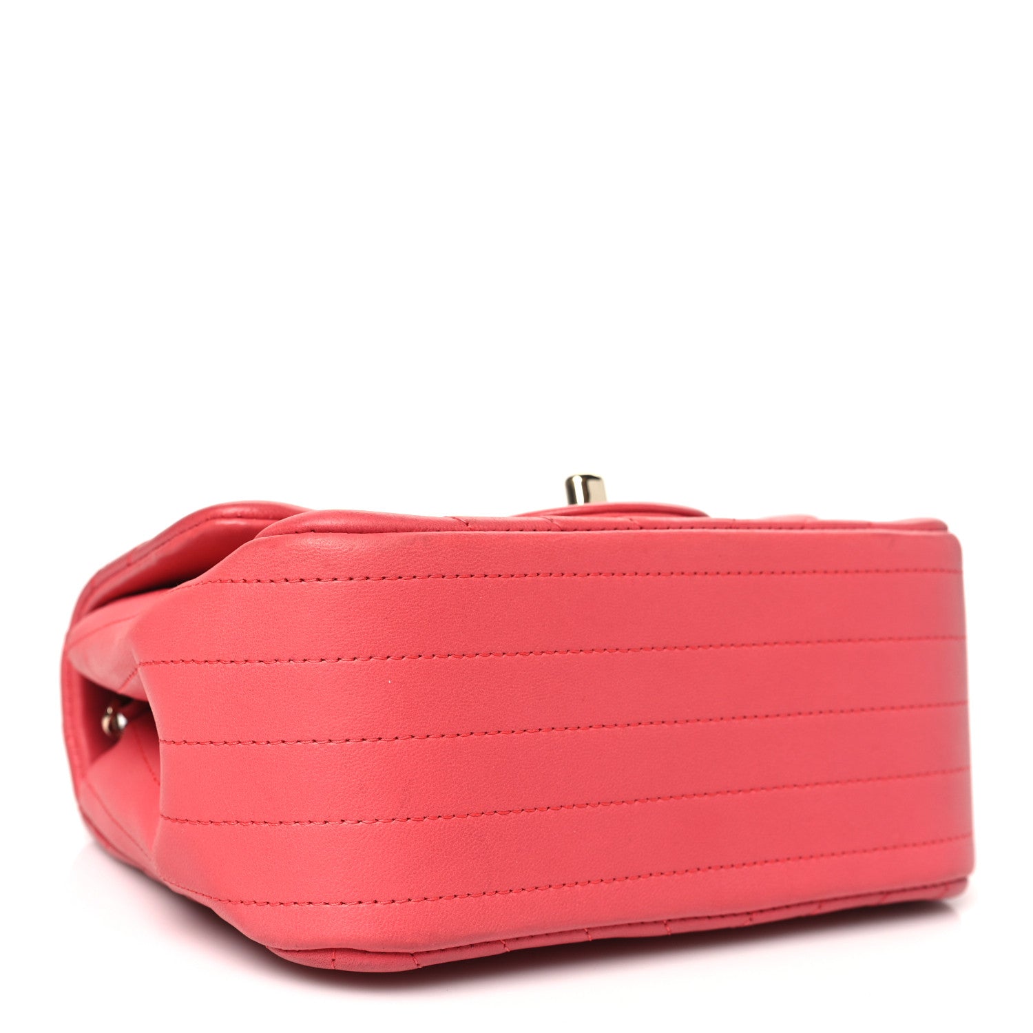 Chanel Lambskin Chevron Quilted Mini Square Flap Pink 4 of 14