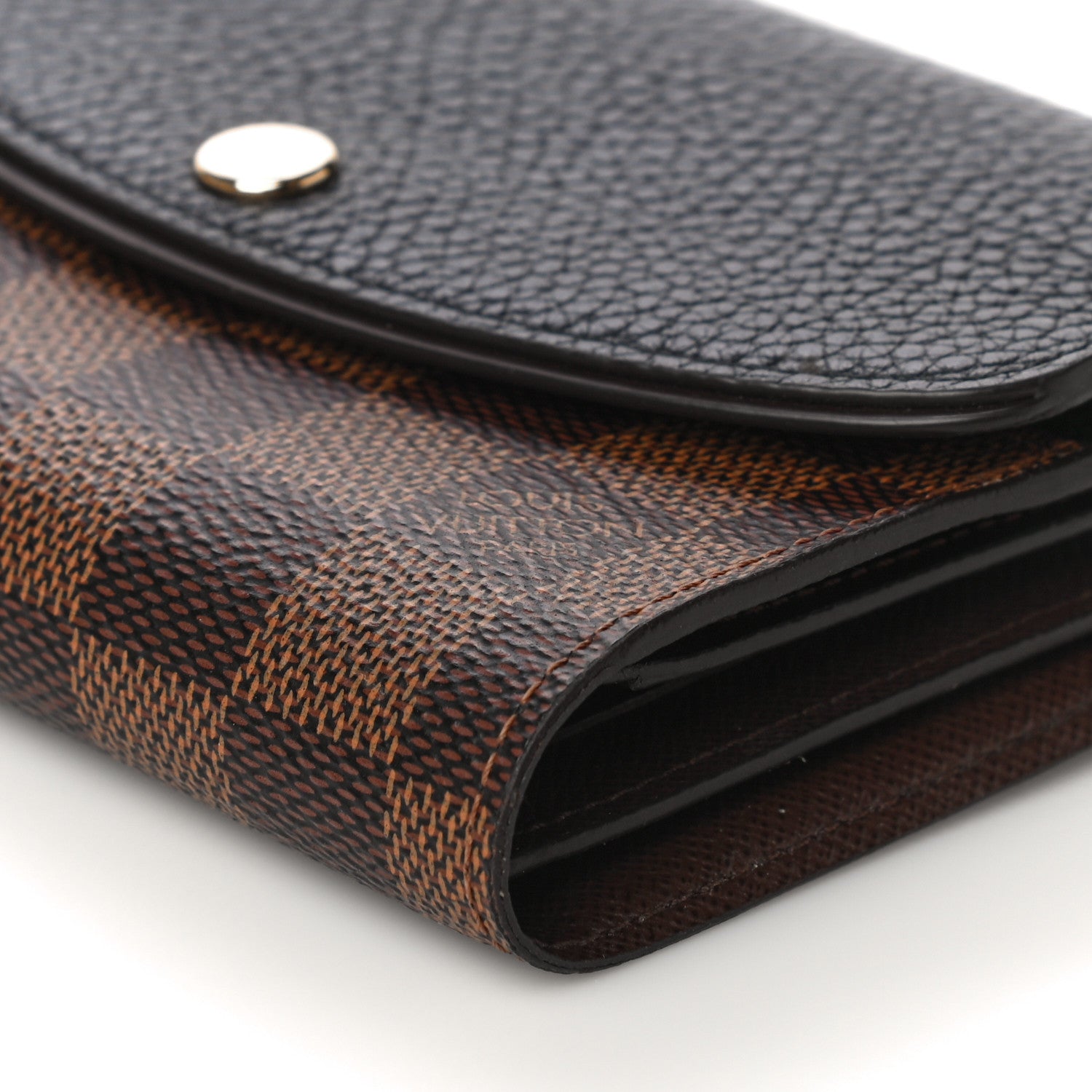 Louis Vuitton Damier Ebene Normandy Compact Wallet Black 10 of 15