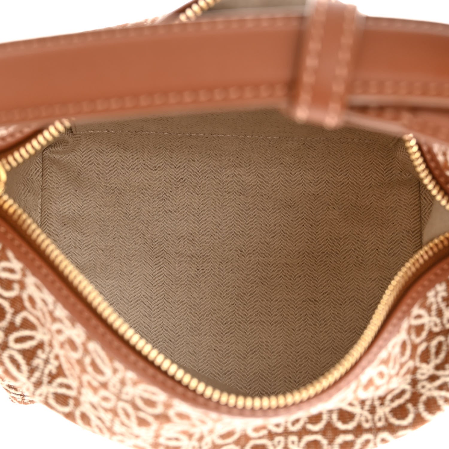 Loewe Jacquard Anagram Calfskin Small Cubi Bag Tan Pecan 5 of 12