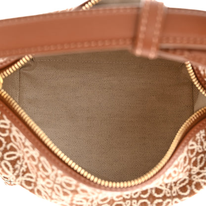 Loewe Jacquard Anagram Calfskin Small Cubi Bag Tan Pecan 5 of 12