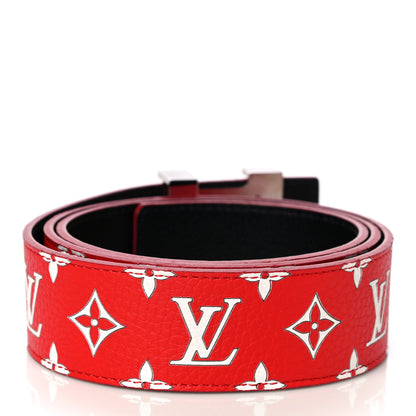 Louis Vuitton X SUPREME Monogram 40mm LV Initiales Belt 44 110 Red Red 2 of 9