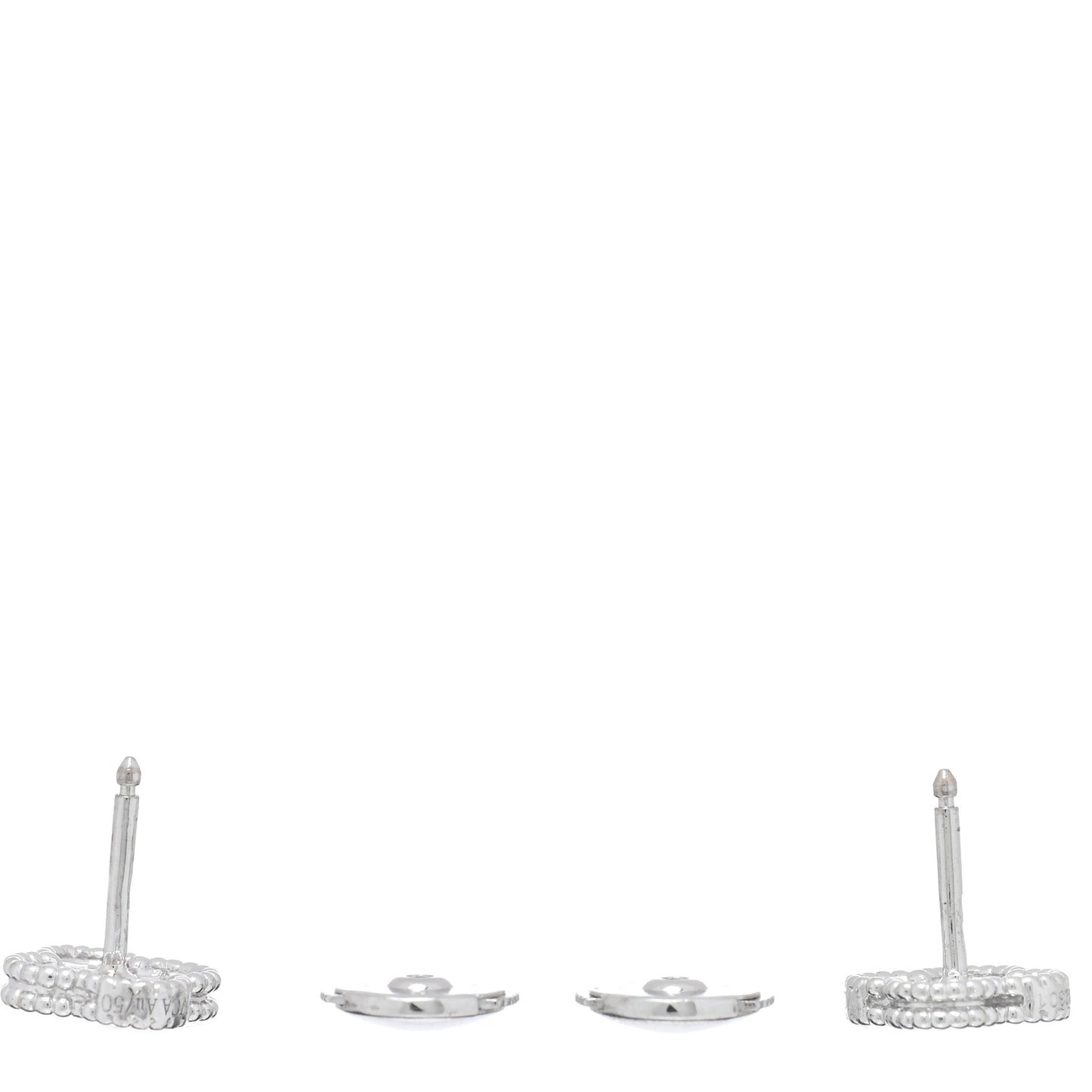 VAN CLEEF & ARPELS 18K White Gold Diamond Sweet Alhambra Earrings