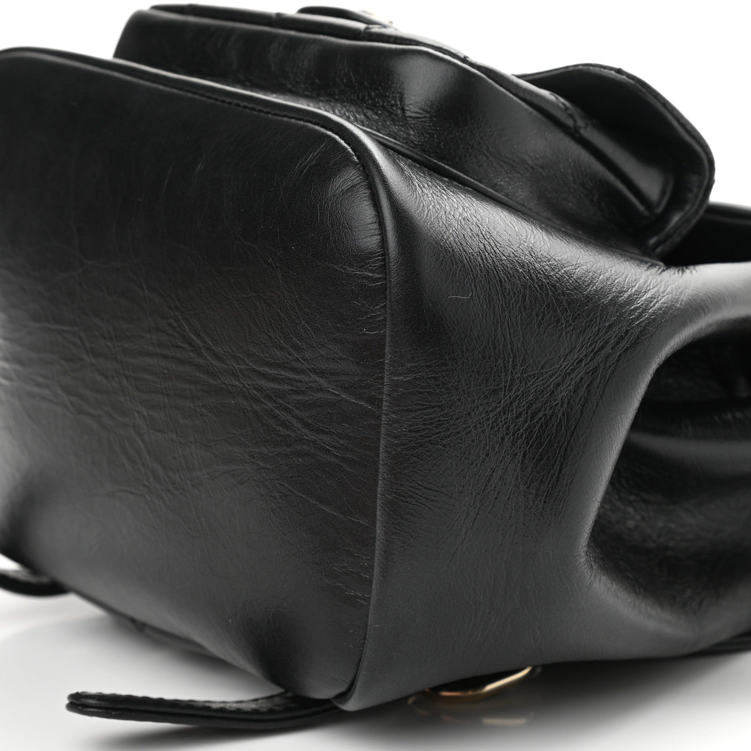 Chanel Glazed Aged Calfskin Quilted Small Duma Drawstring Backpack Black 10 of 11