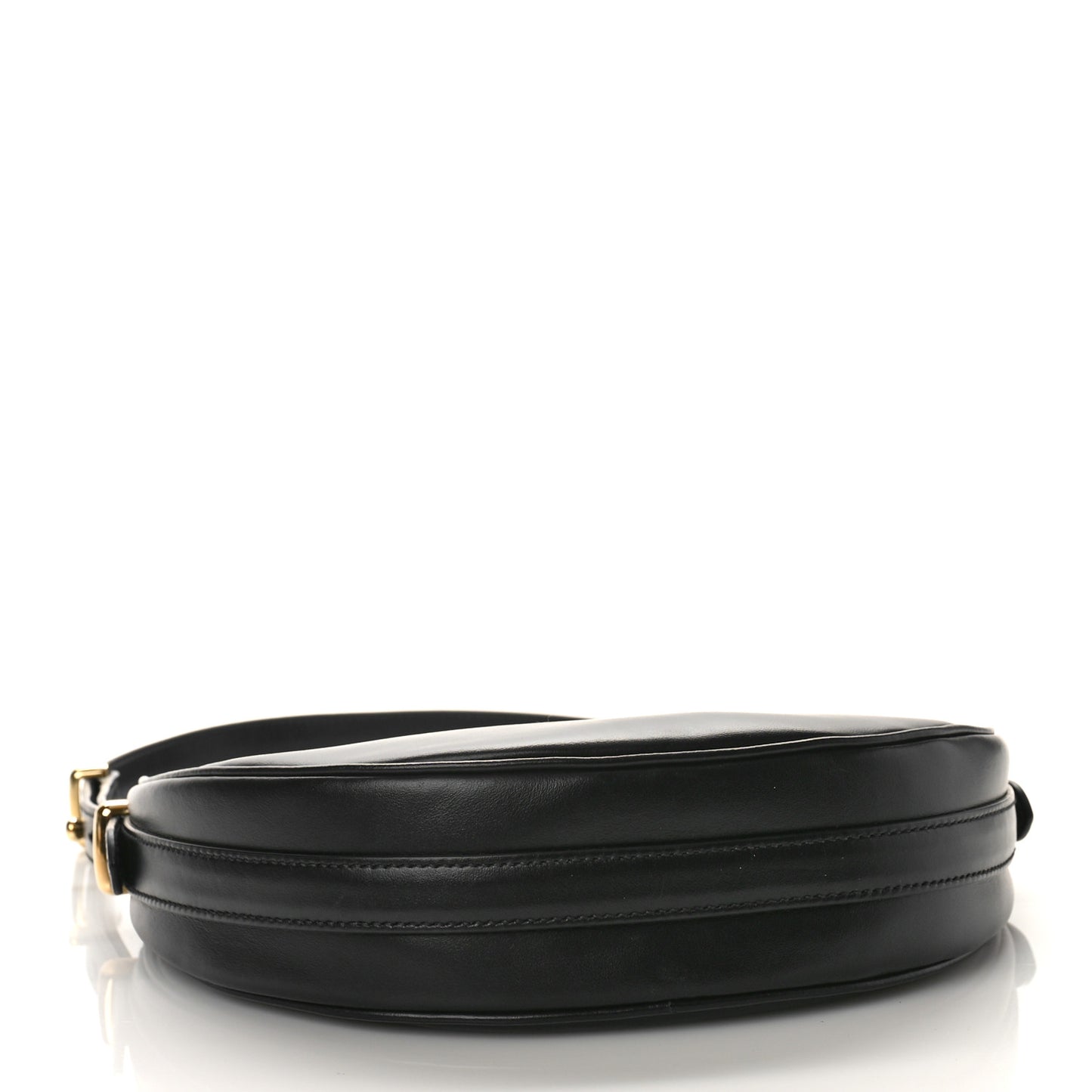 Soft Calfskin Arque Shoulder Bag Black