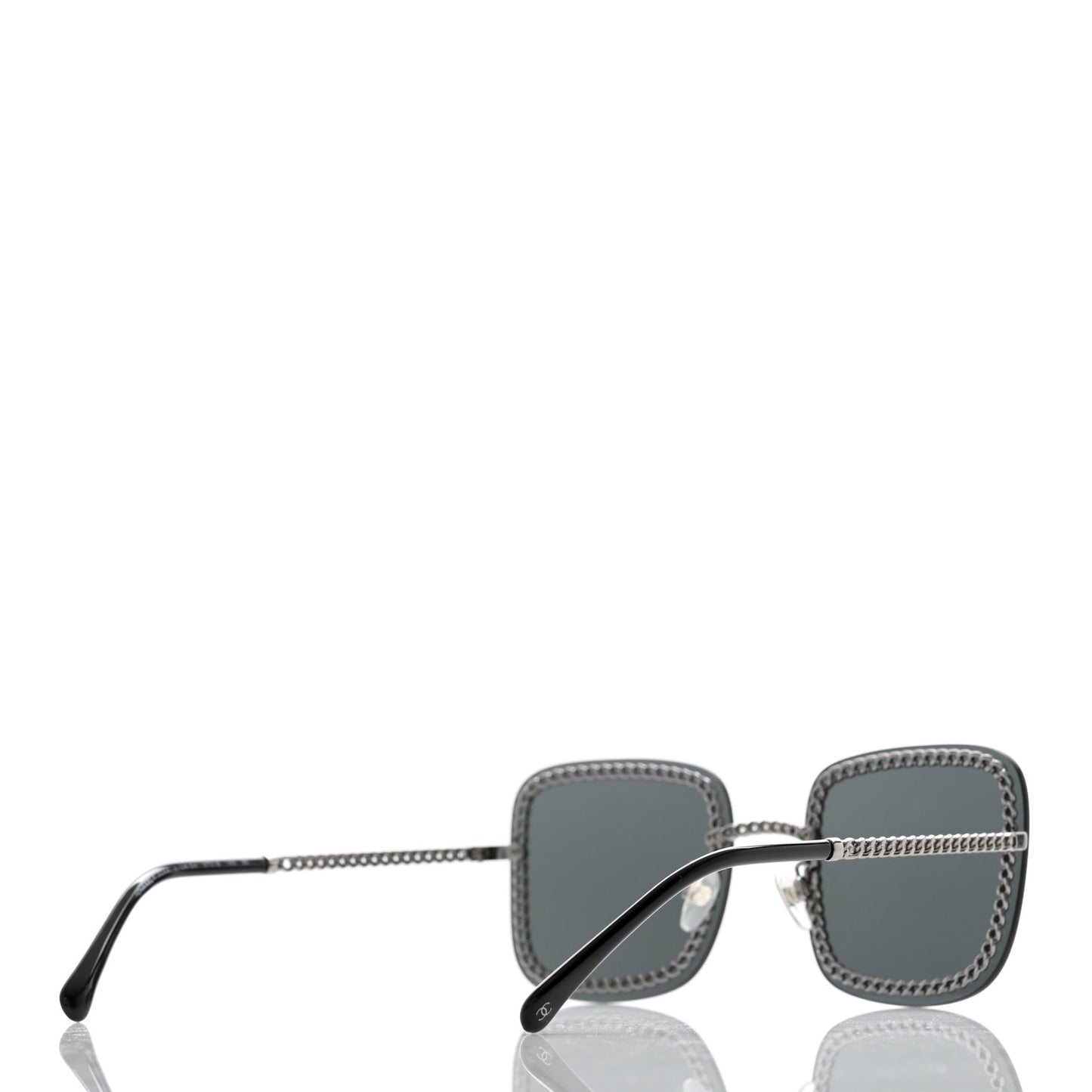 Square Removable Chain Pearl Sunglasses 4244 Black