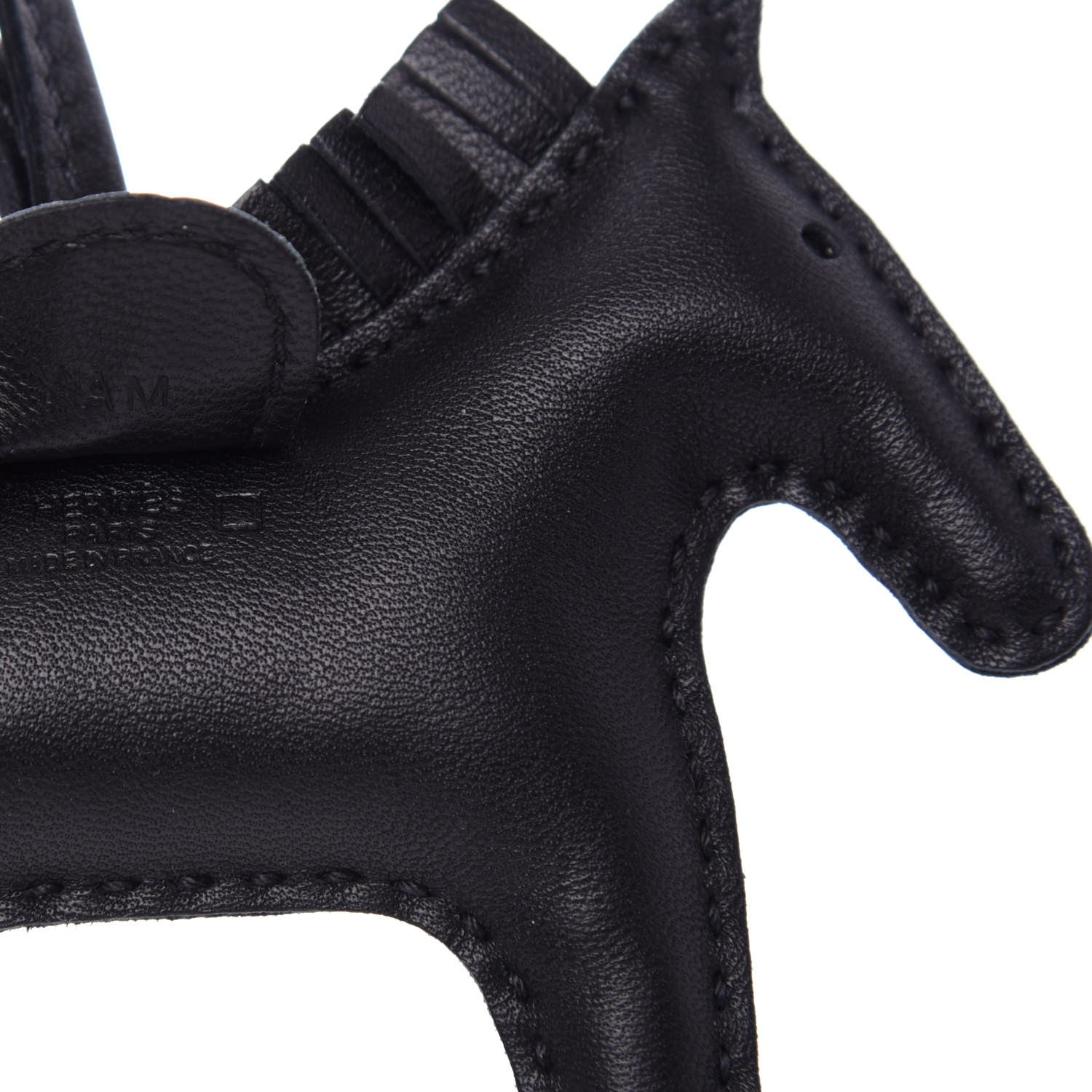 Hermes Milo Lambskin Matte Alligator Touch Grigri Rodeo Horse Bag Charm PM So Black 3 of 4