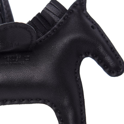 Hermes Milo Lambskin Matte Alligator Touch Grigri Rodeo Horse Bag Charm PM So Black 3 of 4