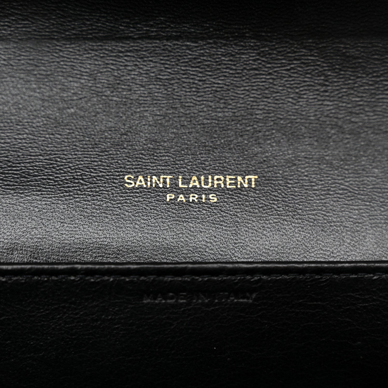 Saint Laurent Calfskin Crocodile Embossed Monogram Uptown Chain Wallet Black 7 of 13