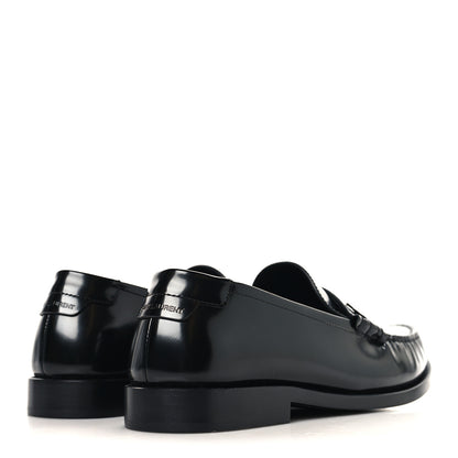 Saint Laurent Glazed Calfskin Le Loafer 15 Penny Slippers 40 Black 5 of 10
