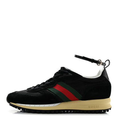 Gucci GG Suede Monogram Web Re-Motion Sneakers 35 Black 1 of 11