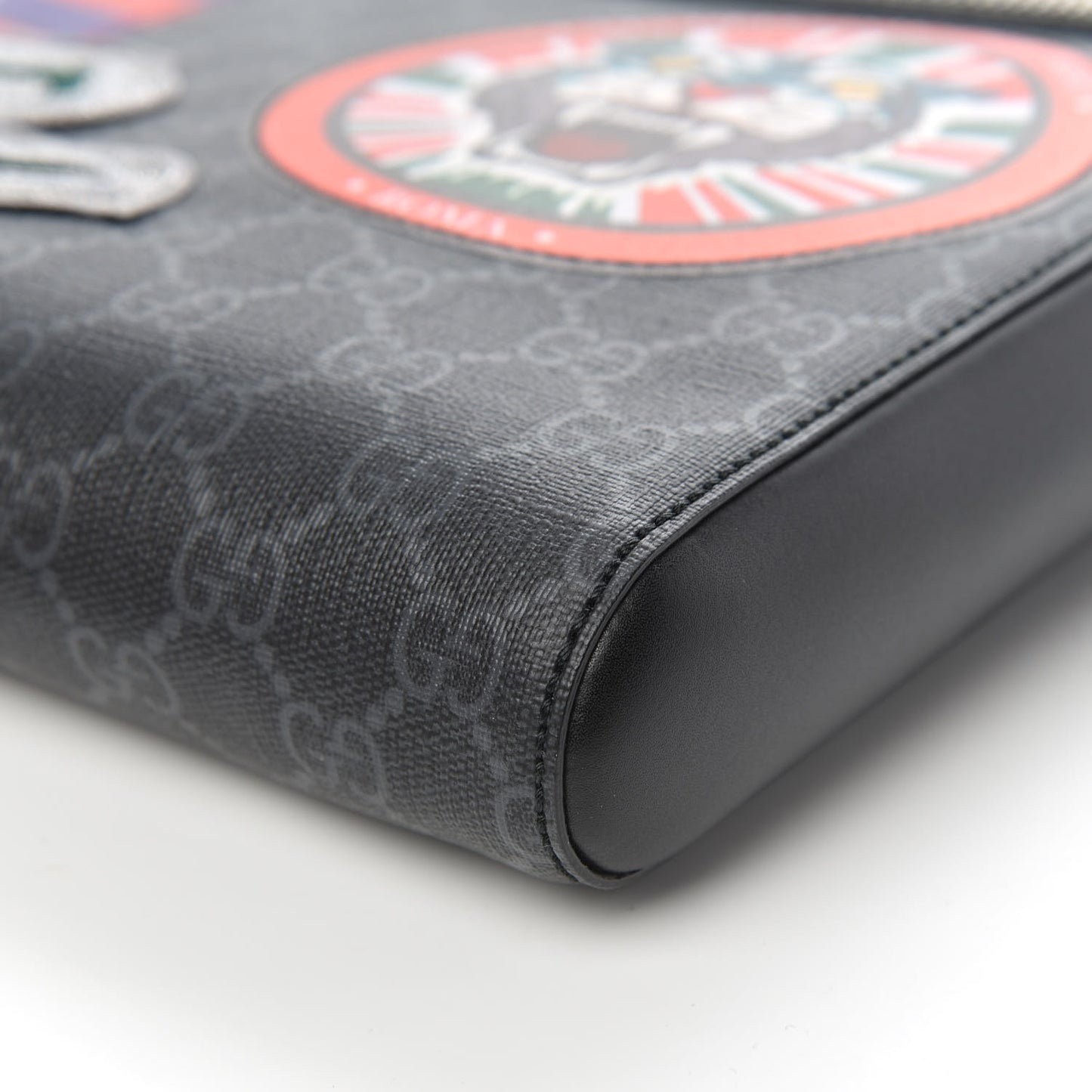 GG Supreme Monogram Night Courrier Flat Messenger Bag Black Multicolor