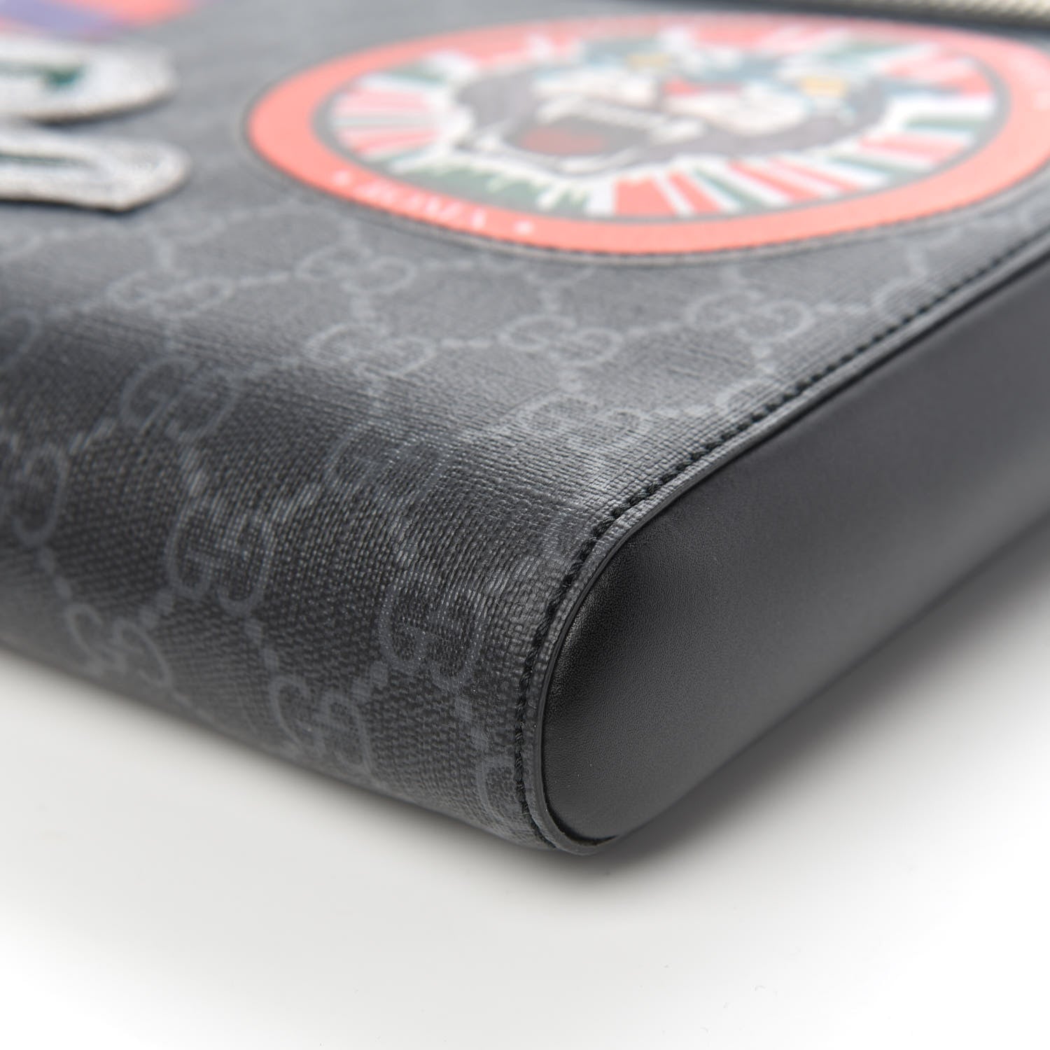 Gucci GG Supreme Monogram Night Courrier Flat Messenger Bag Black Multicolor 8 of 10