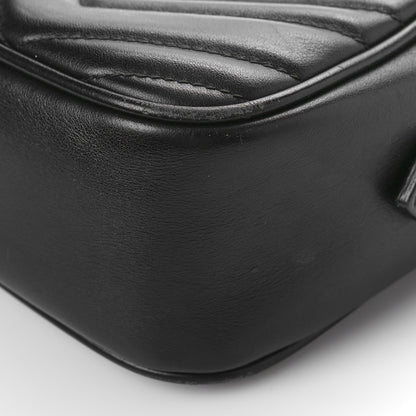 Gucci Calfskin Matelasse Small GG Marmont Chain Shoulder Bag Black 9 of 13