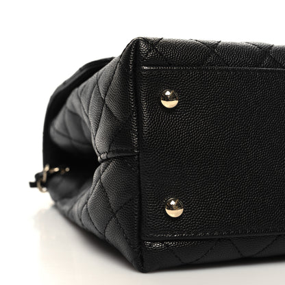 Chanel Caviar Lizard Quilted Medium Coco Handle Flap Black 9 of 10