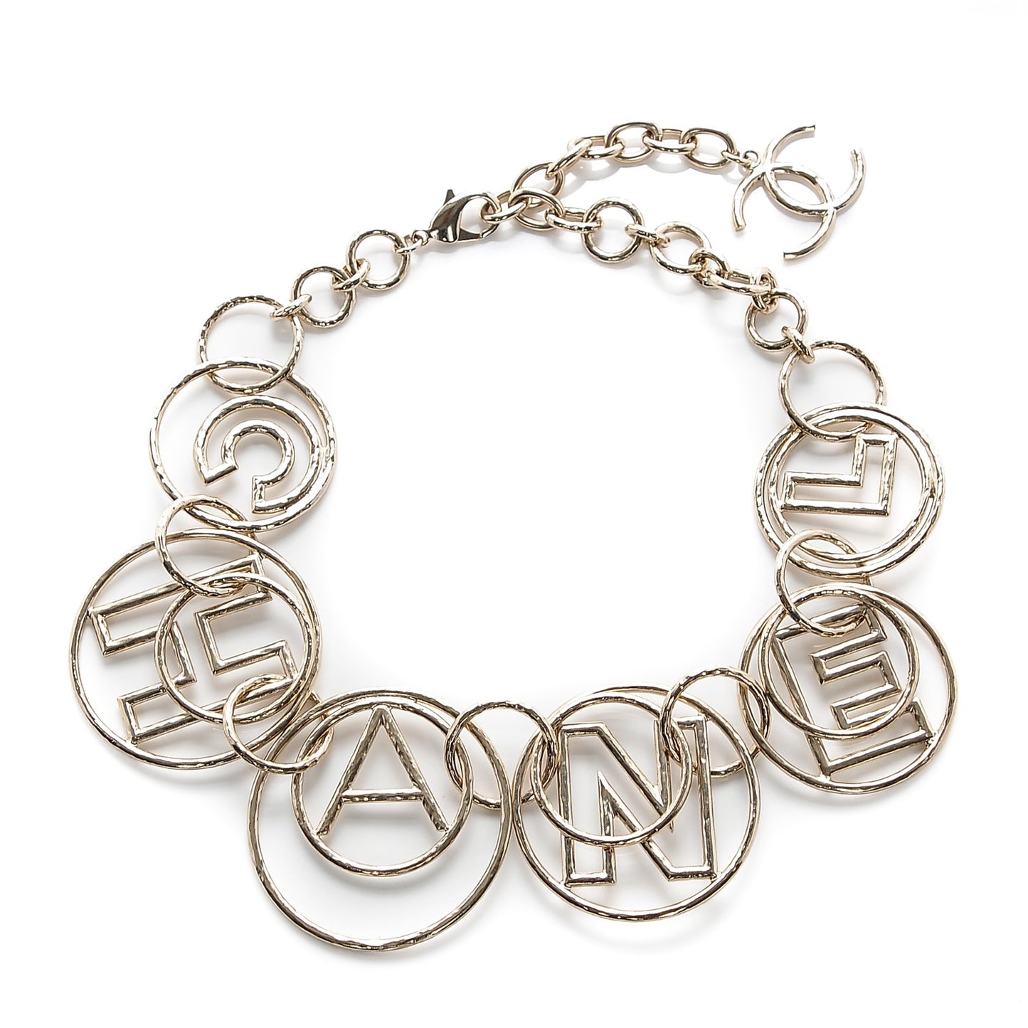Hoop Cuba Logo Necklace Gold