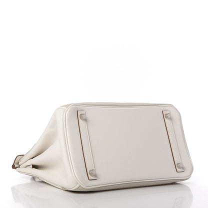 Hermes Swift Ghillies Birkin 30 White Gris Perle 4 of 10