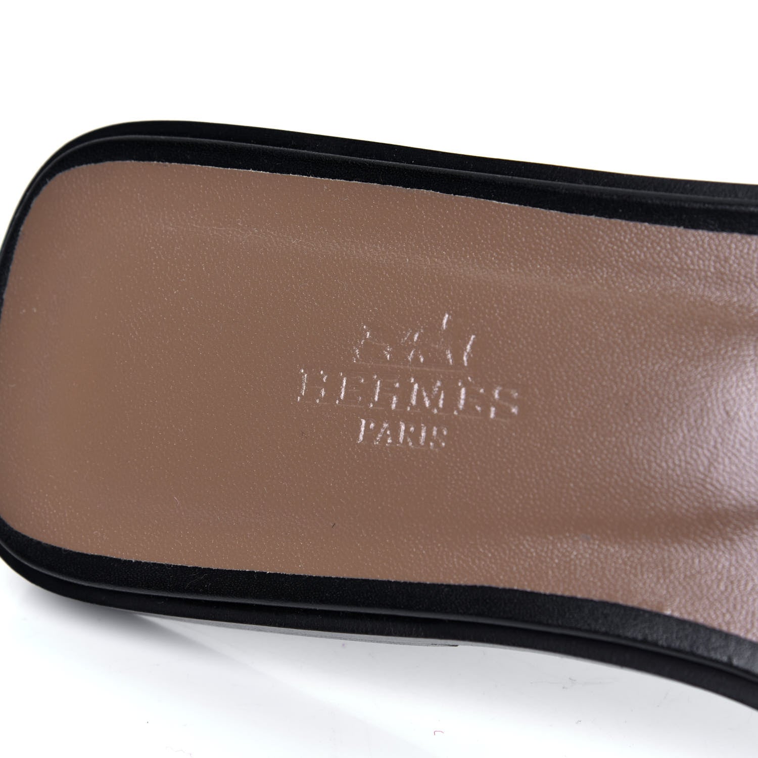Hermes Box Calfskin Oran Sandals 39 Black 6 of 6