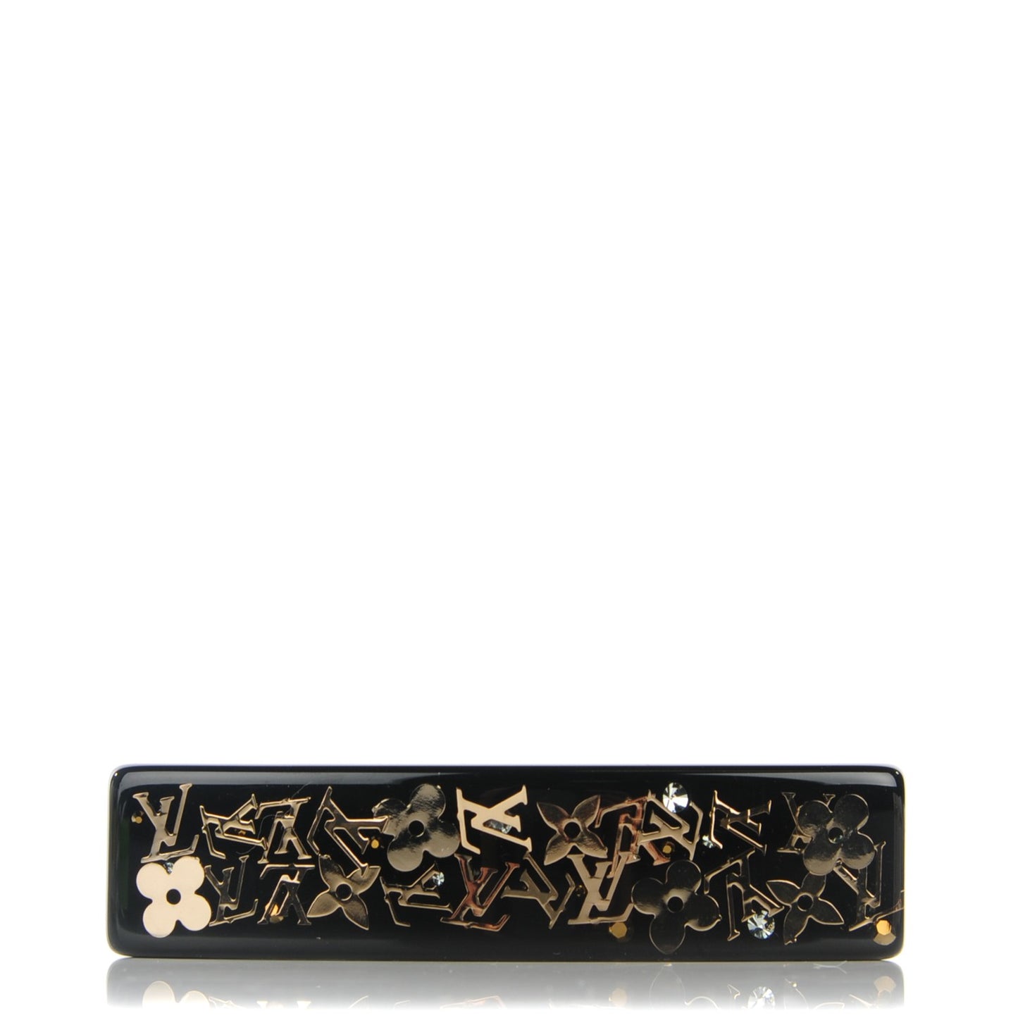 Resin Swarovski Crystal Inclusion Barrette GM Black
