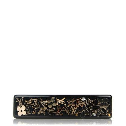 Louis Vuitton Resin Swarovski Crystal Inclusion Barrette GM Black 1 of 5