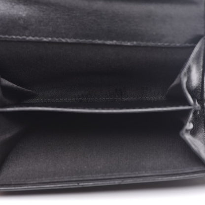 Chanel Lambskin Chevron Quilted Medallion CC Card Holder Black 5 of 8