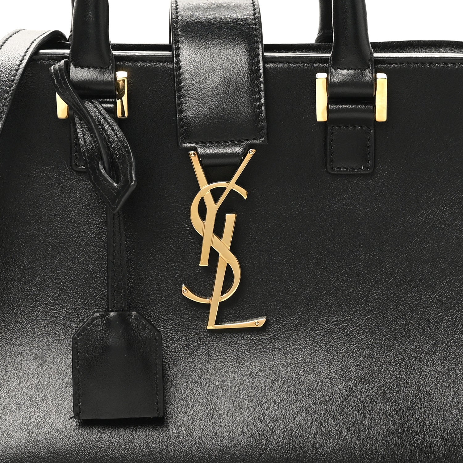 Saint Laurent Calfskin Monogram Baby Cabas Black 8 of 10
