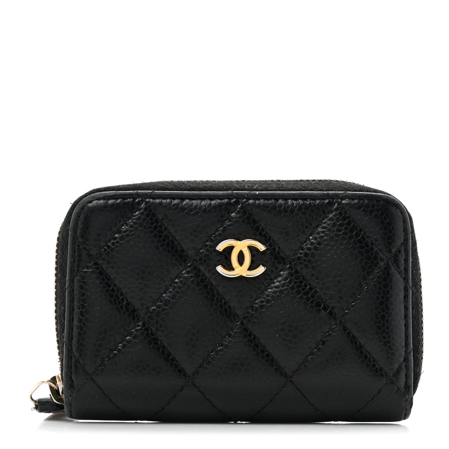 Chanel Caviar Quilted Zip Coin Purse Black 1 of 12