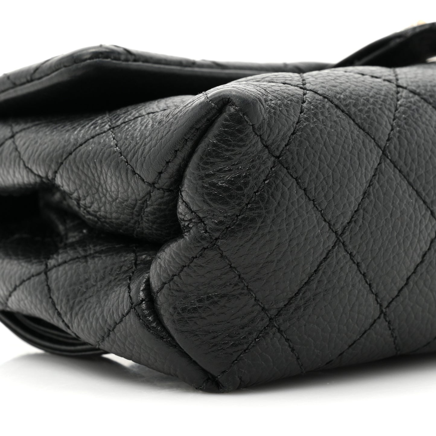 Grained Calfskin Quilted 2.55 Reissue Flap Belt Bag Clutch Black