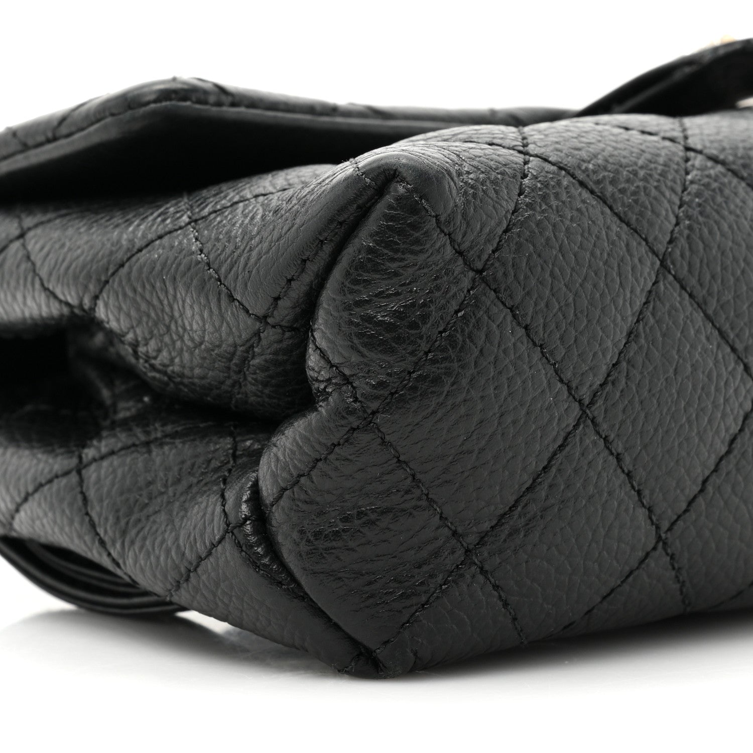 Chanel Grained Calfskin Quilted 2.55 Reissue Flap Belt Bag Clutch Black 9 of 16
