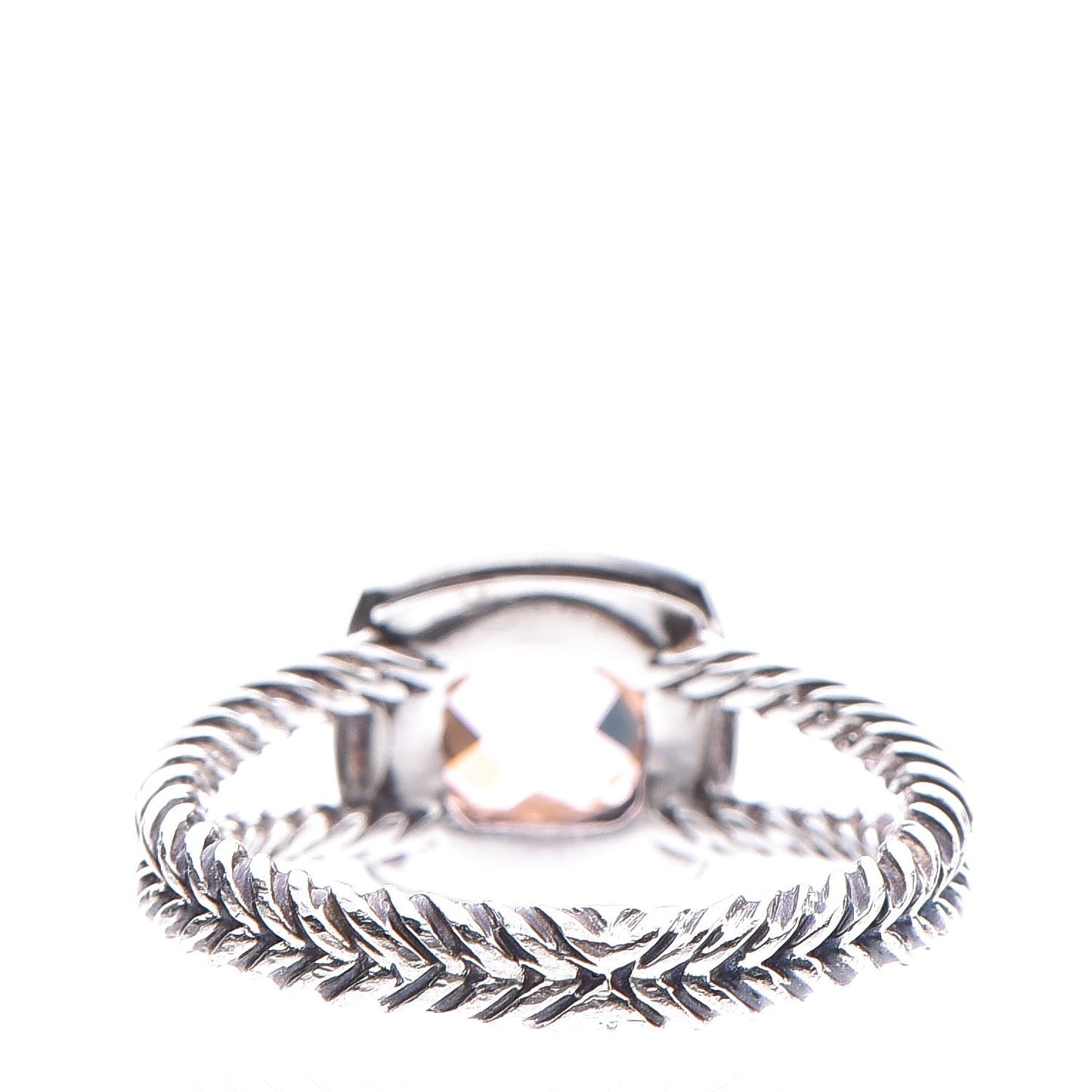 Sterling Silver Diamond Morganite 7mm Petite Albion Ring 60 9