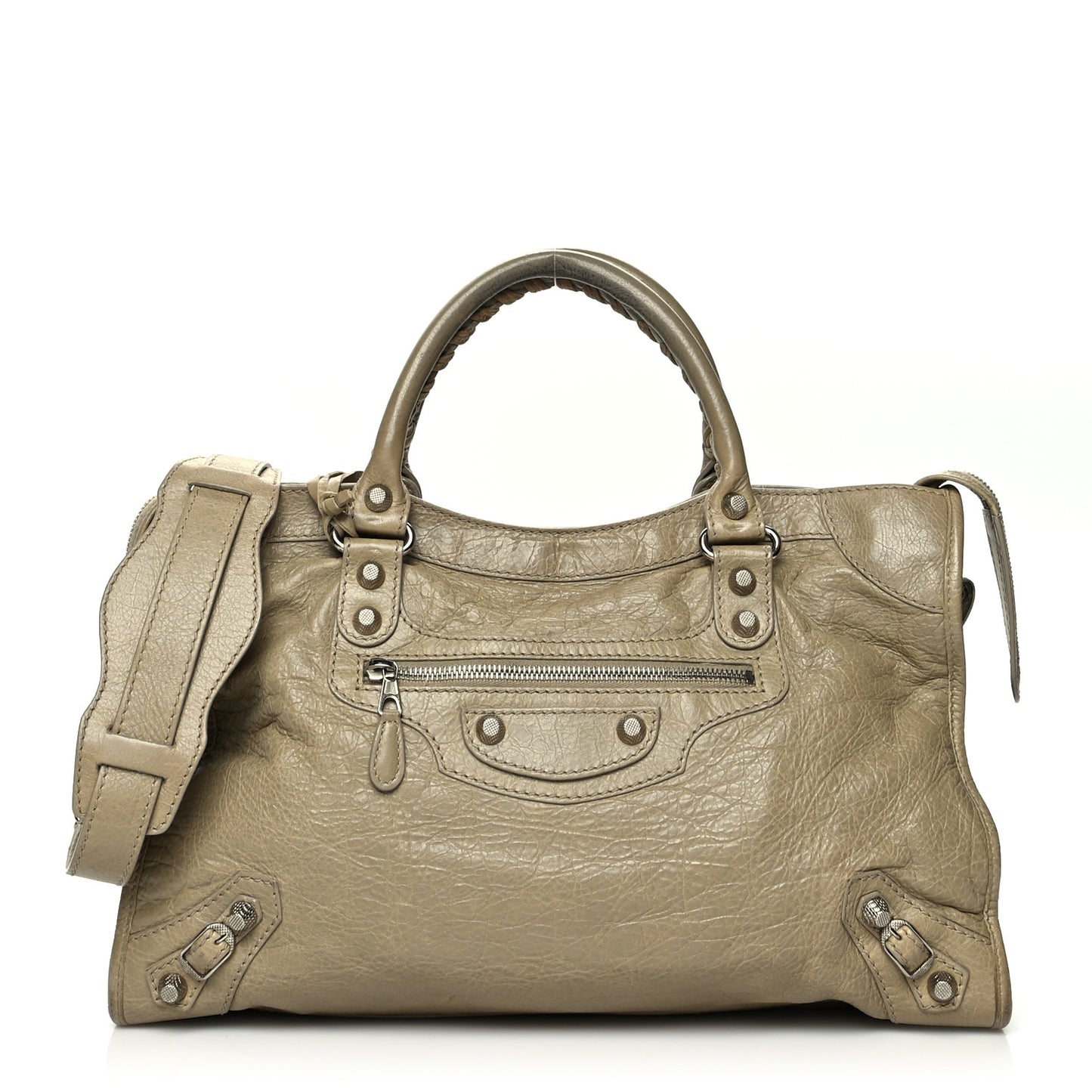 Agneau Giant 12 Silver Hardware City Latte Beige