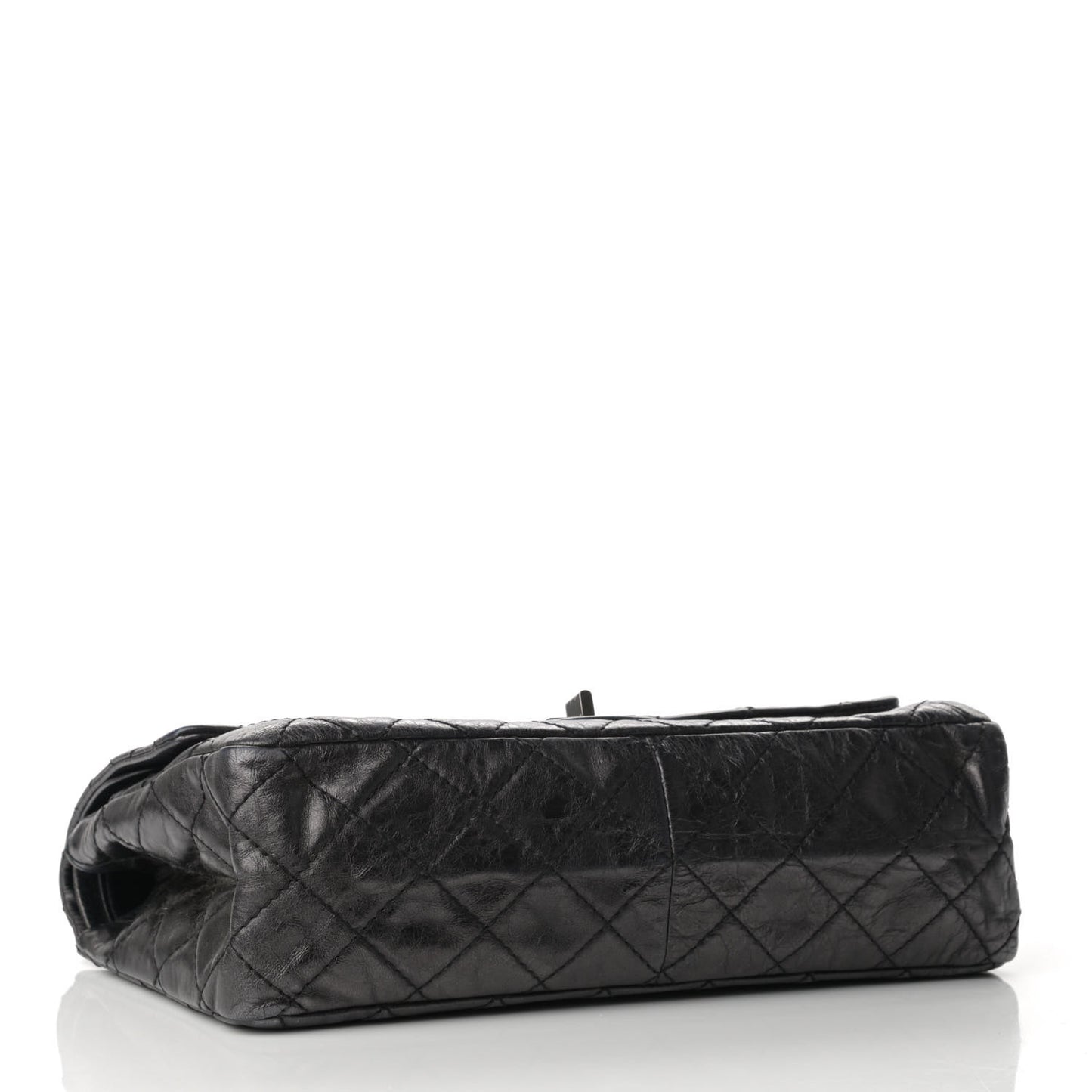 Metallic Aged Calfskin Quilted 2.55 Reissue 226 Flap Dark Silver