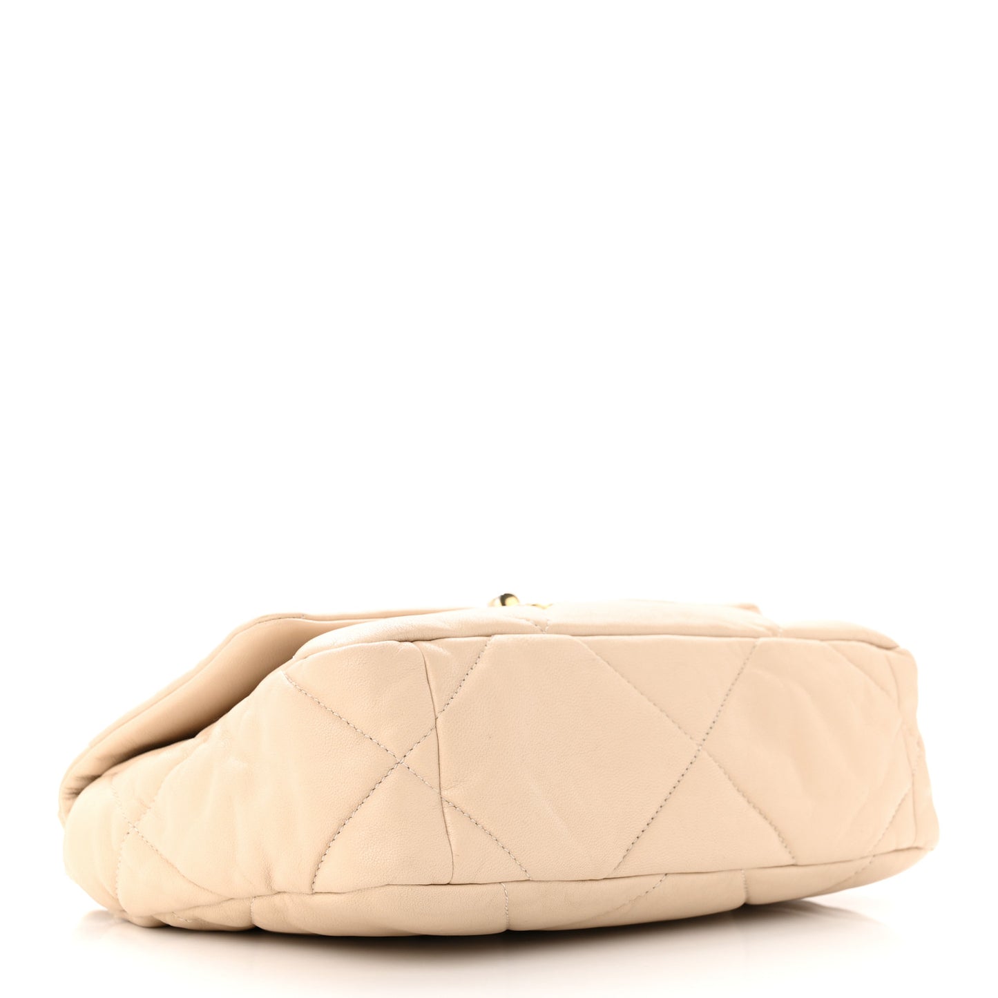 Lambskin Quilted Medium Chanel 19 Flap Beige